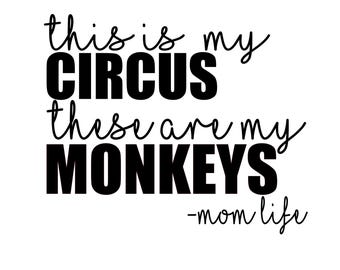 Mom Life SVG: This is My Circus, This are My Monkeys (digitale download)