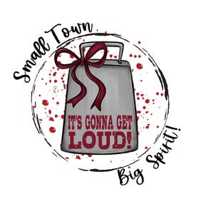 Small Town Big Spirit PNG, Maroon Design, Digital Download, Small Town Living, Spirit Print, Home Decor, DIY Projects