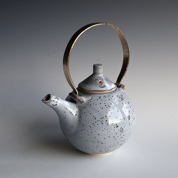 Small Teapot With Brass Handle - Etsy