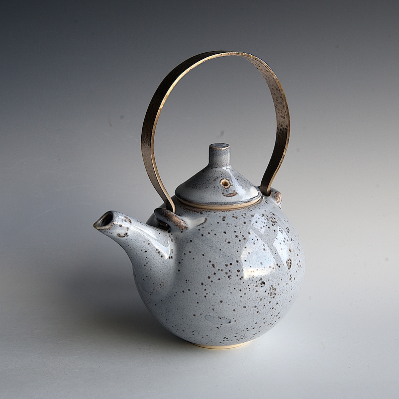 Small teapot with brass handle image 2
