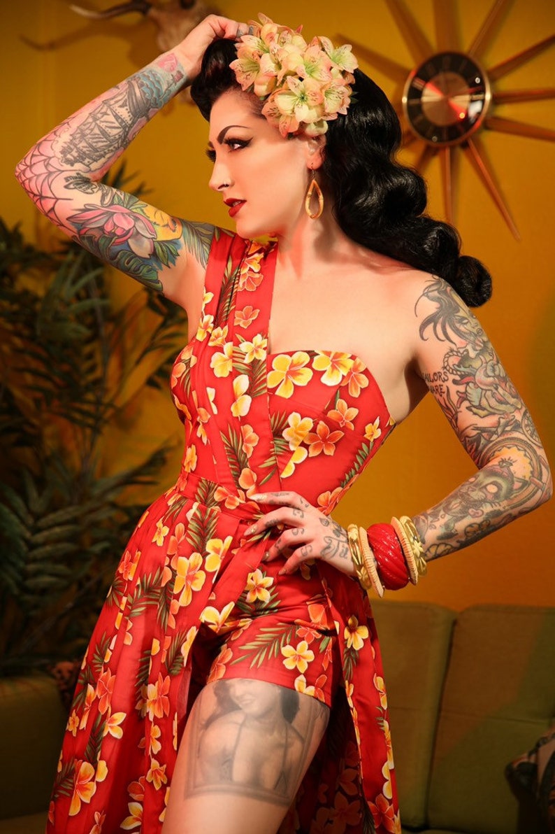 Vintage Rompers, Playsuits | Retro, Pin Up, Rockabilly Playsuits Moana playsuit set $130.51 AT vintagedancer.com