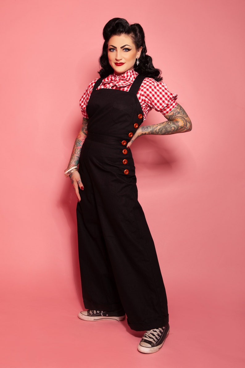 Vintage Western Wear Clothing, Outfit Ideas     Daisy 1940s reproduction Dungarees  AT vintagedancer.com