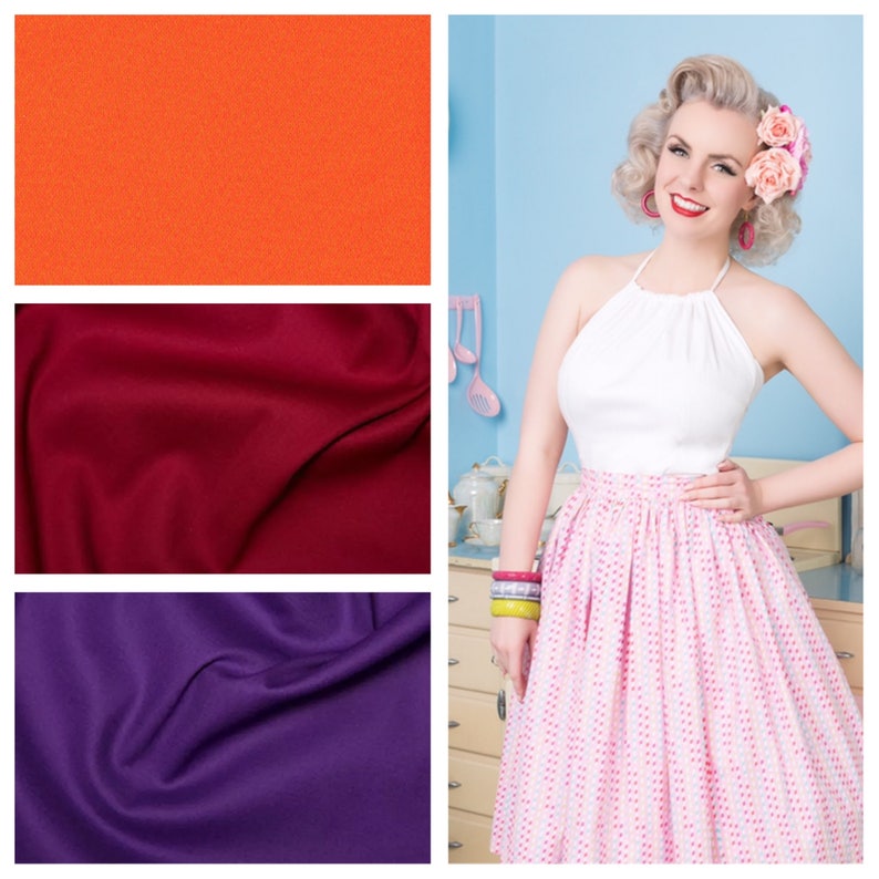 Może przedstawiać: Kolaż z trzech pr&oacute;bek tkaniny w kolorze pomarańczowym, bordowym i fioletowym. Pr&oacute;bki są ułożone w siatkę.