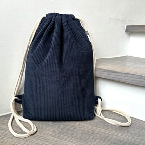 Ab 32,90 Euro Turnbeutel Tasche Cord Blau Dunkelblau Uni unisex Festivalbag Bild 7