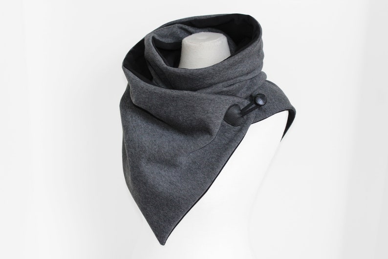 Wrap Scarf Dark Grey Sweat Jersey Black image 7