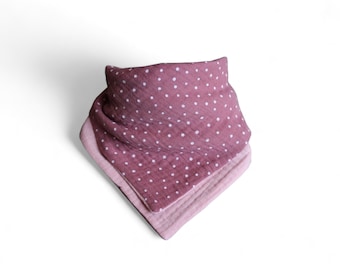 A partir de 11,90 euros foulard mousseline vieux rose foncé pois rose bave tissu prénom