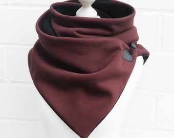 Wrap Scarf Dark Red Sweat Black Cuddly Scarf Fleece