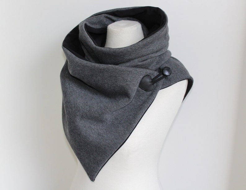 Wrap Scarf Dark Grey Sweat Jersey Black image 3