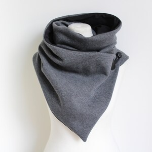 Wrap Scarf Dark Grey Sweat Jersey Black image 5