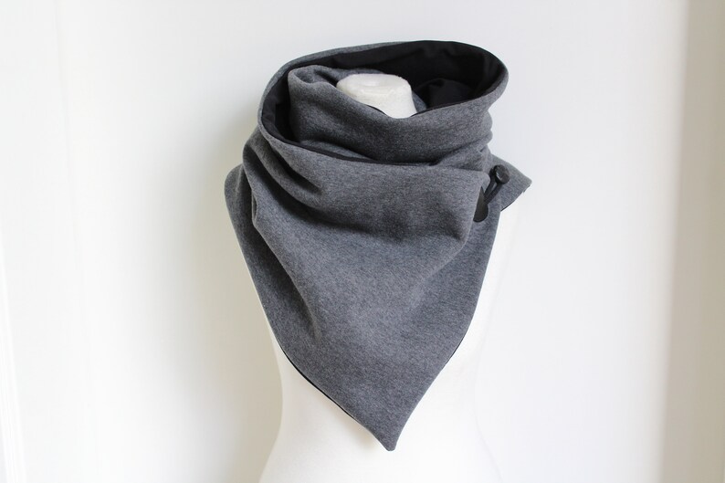 Wrap Scarf Dark Grey Sweat Jersey Black image 5