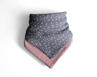 From 11,90 Euro Scarf Muslin Grey Dots Rose Light Drool Cloth Name