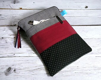 eReader Hülle Jeans Grau Pünktchen Schwarz Bordeaux Rot