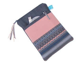 From 24.90 euros eReader / tablet case 6-8 inches jeans gray pink ethnic zip