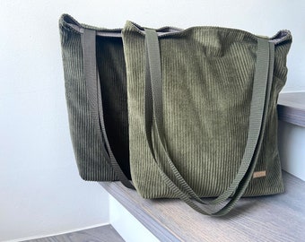 Ab 34,90 Euro Tasche Cord Breitcord XL Grün Braun