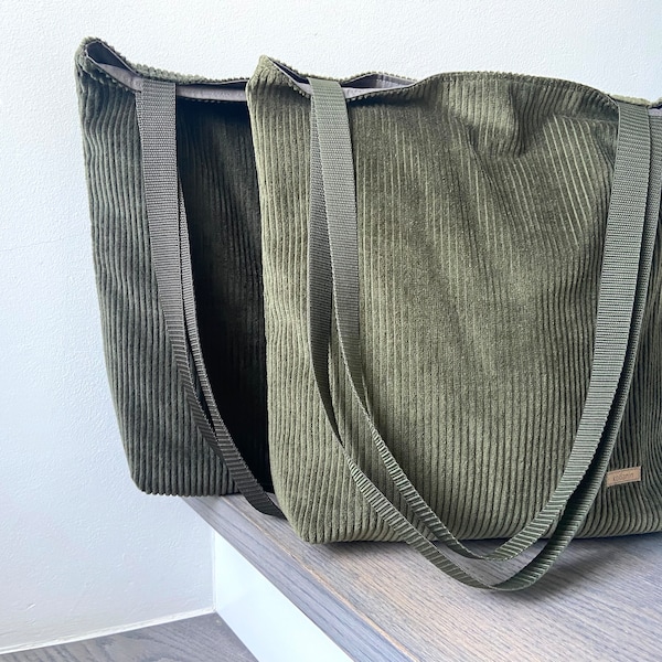 Ab 34,90 Euro Tasche Cord Breitcord XL Grün Braun