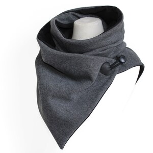 Wrap Scarf Dark Grey Sweat Jersey Black image 2