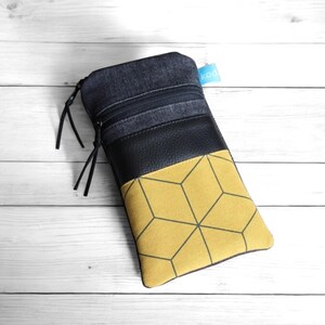 Ab 18,90 Euro Hülle Smartphone Jeans Schwarz Senf Gelb Waben Kunstleder