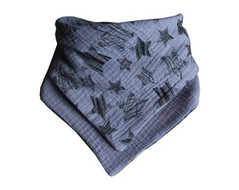 From 11.90 euros neck scarf muslin gray stars sketched drool cloth