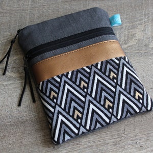 From 28.90 euros eReader / tablet case 6-8 inches jeans gray zigzag copper gold 2 zips image 8