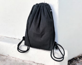 Ab 32,90 Euro Turnbeutel Tasche Cord Schwarz Uni unisex Festivalbag