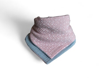 A partir de 11,90 euros foulard mousseline pois rose gris clair bave tissu prénom