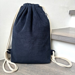 Ab 32,90 Euro Turnbeutel Tasche Cord Blau Dunkelblau Uni unisex Festivalbag Bild 8