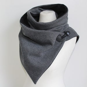 Wrap Scarf Dark Grey Sweat Jersey Black image 9