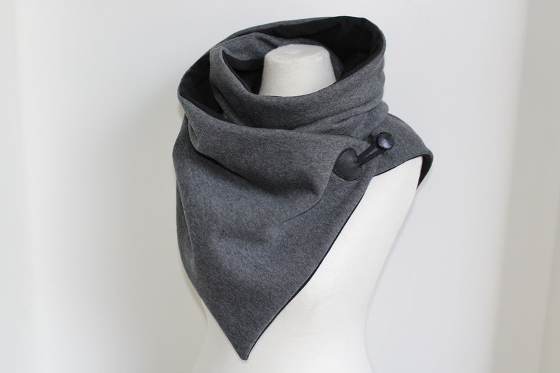 Wrap Scarf Dark Grey Sweat Jersey Black image 9