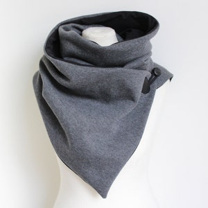 Wrap Scarf Dark Grey Sweat Jersey Black image 4