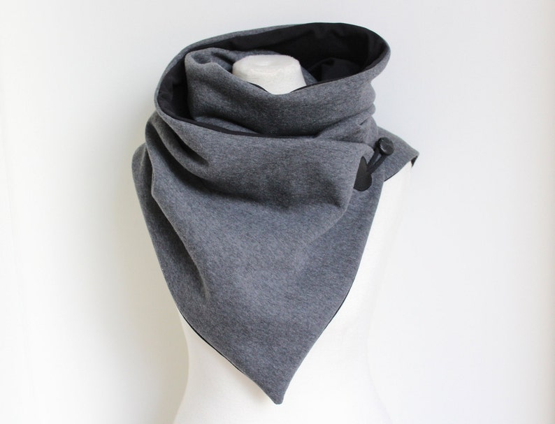 Wrap Scarf Dark Grey Sweat Jersey Black image 4