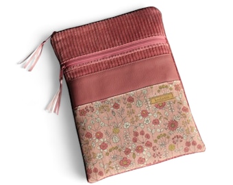 From 34,90 Euro Tablet Case 10" Wide Cord Old Pink Flowers Faux Leather