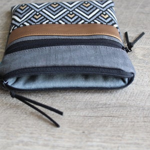 From 28.90 euros eReader / tablet case 6-8 inches jeans gray zigzag copper gold 2 zips image 10