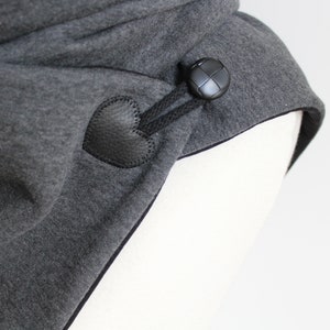 Wrap Scarf Dark Grey Sweat Jersey Black image 10