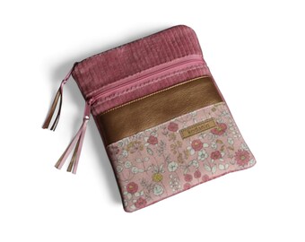 From 24,90 Euro eReader Cover Wide Cord Old Pink Flowers Copper