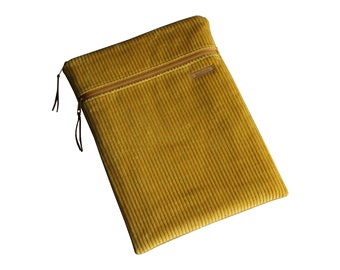 From 37.90 euros notebook case 11-17 inch wide cord mustard yellow plain