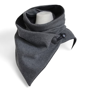 Wrap Scarf Dark Grey Sweat Jersey Black image 1