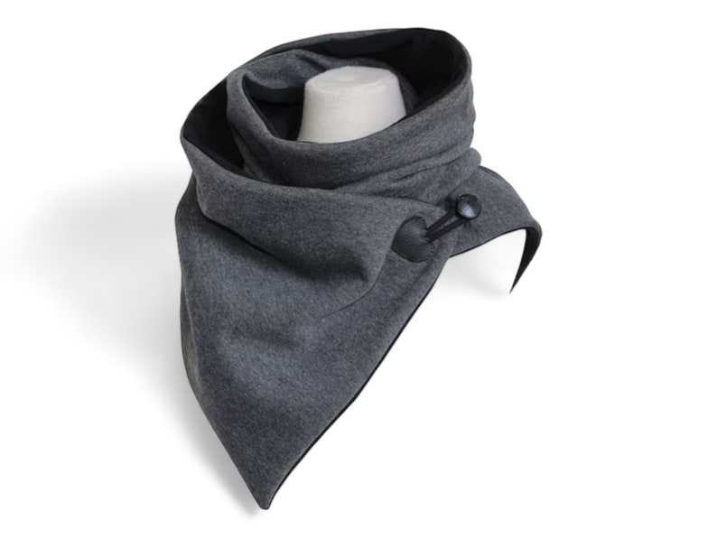 Wrap Scarf Dark Grey Sweat Jersey Black image 1