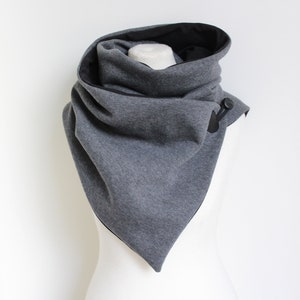 Wrap Scarf Dark Grey Sweat Jersey Black image 8