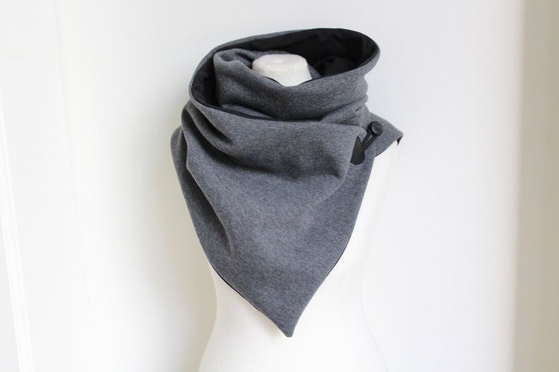 Wrap Scarf Dark Grey Sweat Jersey Black image 8