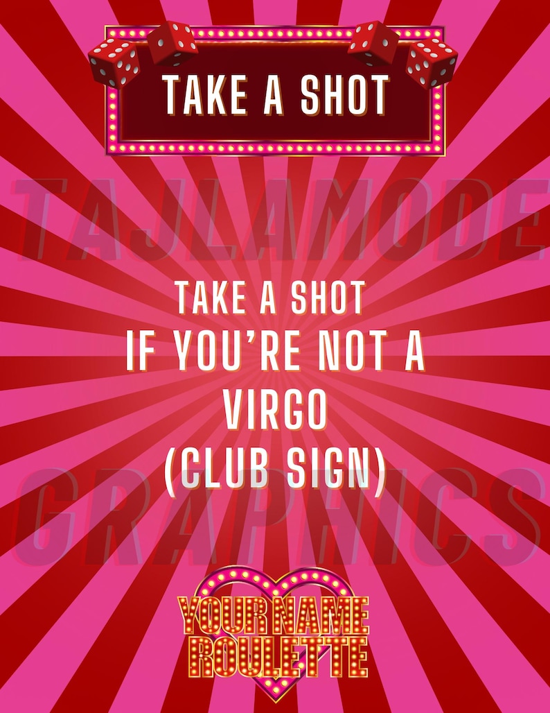 Custom Roulette Sign Resha Please CLUB SIGNS (bundles Available) - Custom Roulette DIGITAL ...