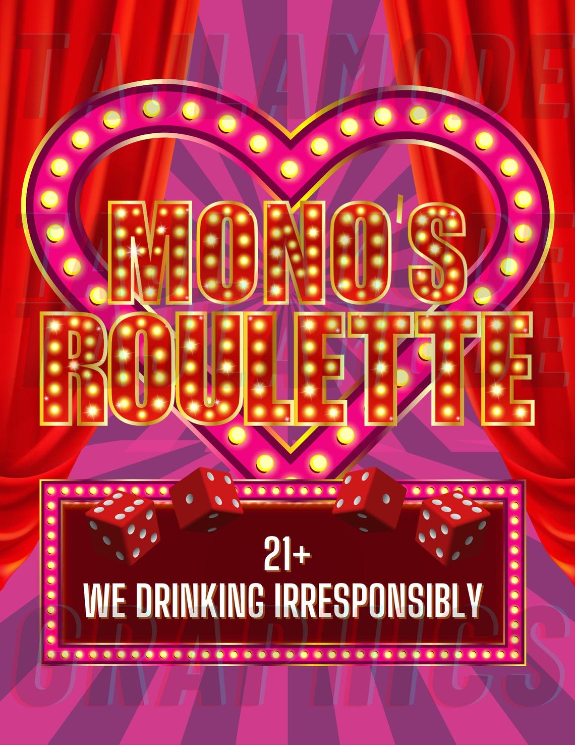 Resha Please - Custom Roulette DIGITAL GRAPHIC/INVITE, Game Night Download Printable - Etsy
