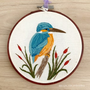 Edward the Kingfisher embroidery kit