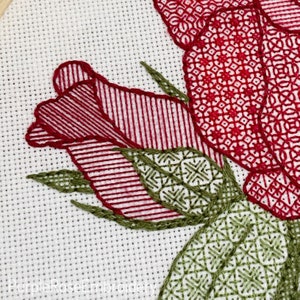 Red Rose Embroidery PDF Pattern image 3