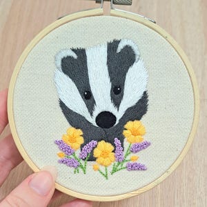 Bertie The Badger - Embroidery Pattern PDF Download