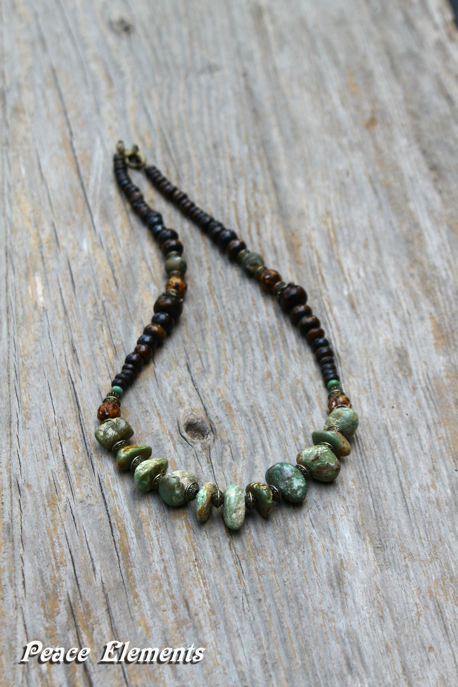 Black and turquoise mens jewelry / Turquoise necklace for men Etsy