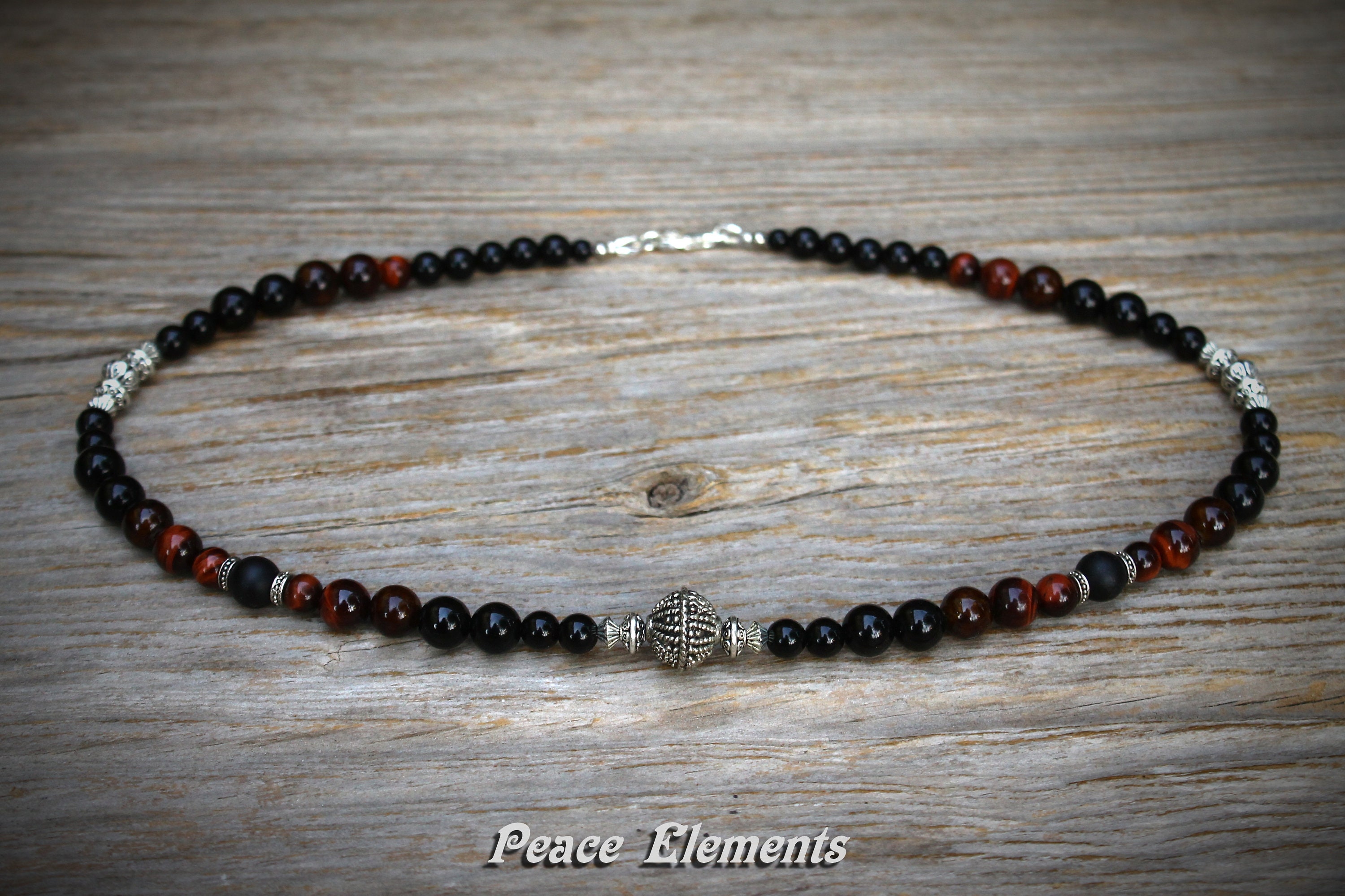 Gemstone necklace for man / casual mens wears / black onyx / Etsy