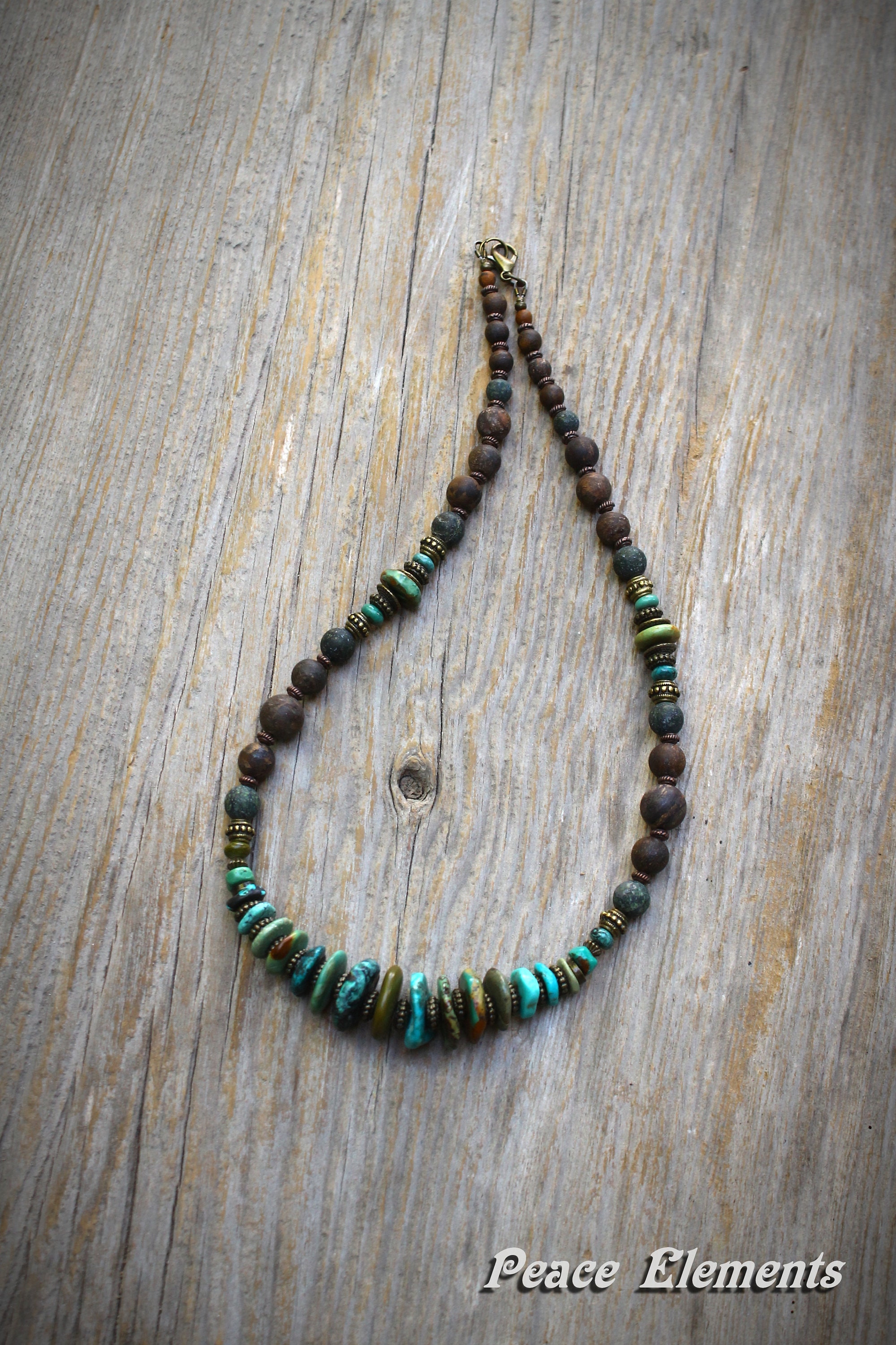 Turquoise necklace for men / turquoise mens jewelry / bohemian Etsy