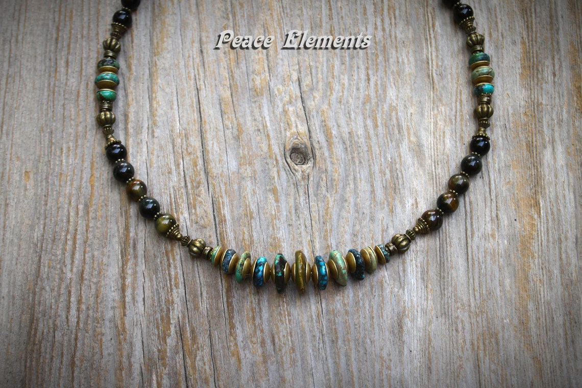 Turquoise Necklace for Men / Turquoise Mens Jewelry / Boho Etsy