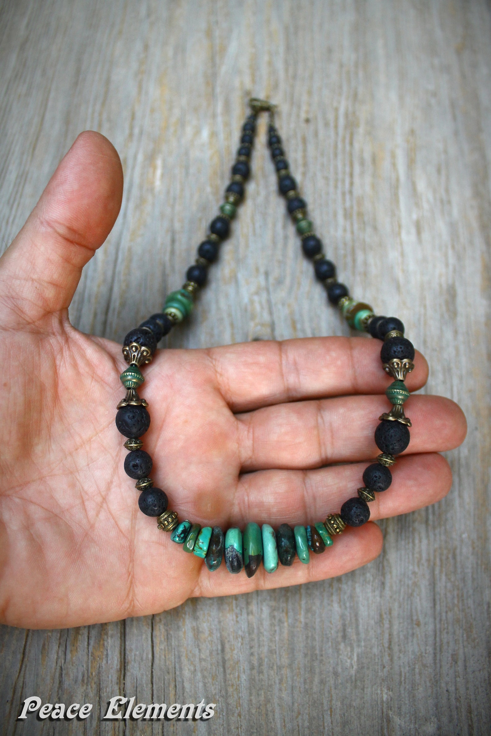 Turquoise necklace for men / turquoise mens jewelry / bohemian Etsy