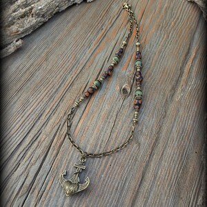 Anchor pendant chain necklace / classic menswear jewellery / gift for navy sailor / sea protection charm image 10